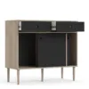ROME Sideboard 2 Sliding Doors + 2 Drawers in Jackson Hickory Oak and Matt Black - Image 14