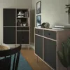 ROME Sideboard 2 Sliding Doors + 2 Drawers in Jackson Hickory Oak and Matt Black - Image 12