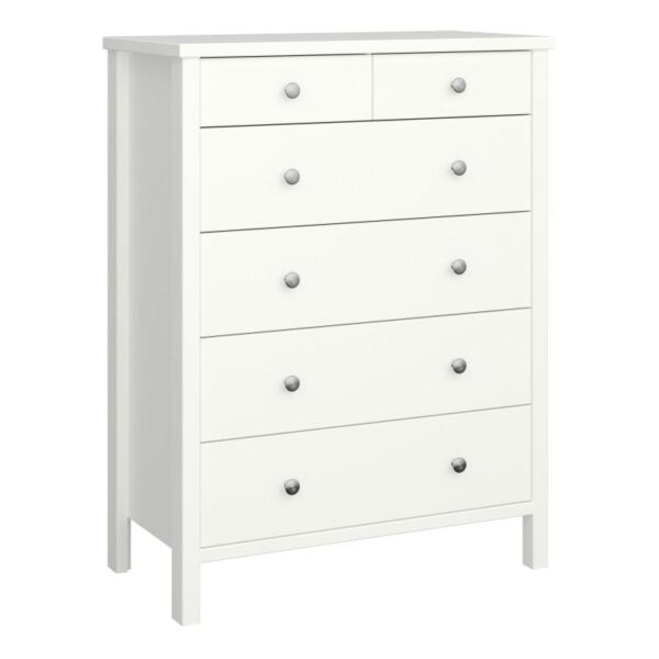 PRIME TROMSO 2+4 Drawers Chest in White - Prime Furniture