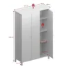 TROMSO 3 Doors Wardrobe in Grey - Image 2