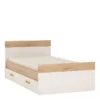 4KIDS Single Bed with Under Drawer and Orange/Lemon/Lilac/Opalino Handles