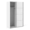 VERONA Sliding Wardrobe 120cm in White with White Doors and 2 Shelves - Image 13