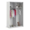 VERONA Sliding Wardrobe 120cm in White with White Doors and 2 Shelves - Image 8