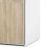 VERONA Sliding Wardrobe 120cm in White with Oak Doors and 2 Shelves - Image 3