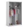 VERONA Sliding Wardrobe 120cm in White with Oak Doors and 2 Shelves - Image 6