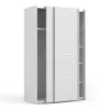 VERONA Sliding Wardrobe 120cm in White with White Doors and 5 Shelves - Image 11