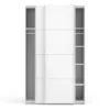 VERONA Sliding Wardrobe 120cm in White with White Doors and 5 Shelves - Image 10