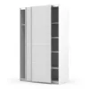 VERONA Sliding Wardrobe 120cm in White with White Doors and 5 Shelves - Image 9