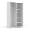 VERONA Sliding Wardrobe 120cm in White with White Doors and 5 Shelves - Image 8
