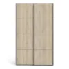 VERONA Sliding Wardrobe 120cm in White and Oak Doors and 5 Shelves - Image 10