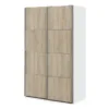 VERONA Sliding Wardrobe 120cm in White and Oak Doors and 5 Shelves - Image 9
