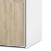 VERONA Sliding Wardrobe 120cm in White and Oak Doors and 5 Shelves - Image 5