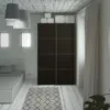 VERONA Sliding Wardrobe 120cm in Matt Black with Matt Black Doors and 2 Shelves - Image 7