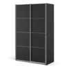 VERONA Sliding Wardrobe 120cm in Matt Black with Matt Black Doors and 2 Shelves - Image 16