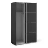 VERONA Sliding Wardrobe 120cm in Matt Black with Matt Black Doors and 2 Shelves - Image 15