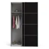 VERONA Sliding Wardrobe 120cm in Matt Black with Matt Black Doors and 2 Shelves - Image 14