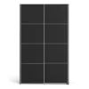 VERONA Sliding Wardrobe 120cm in Matt Black with Matt Black Doors and 5 Shelves - Image 15
