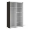 VERONA Sliding Wardrobe 120cm in Matt Black with Matt Black Doors and 5 Shelves - Image 12