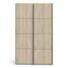 VERONA Sliding Wardrobe 120cm in Matt Black with Oak Doors and 2 Shelves - Image 18