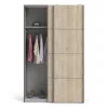 VERONA Sliding Wardrobe 120cm in Matt Black with Oak Doors and 2 Shelves - Image 14