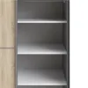 VERONA Sliding Wardrobe 120cm in Matt Black with Oak Doors and 5 Shelves - Image 5