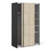 VERONA Sliding Wardrobe 120cm in Matt Black with Oak Doors and 5 Shelves - Image 14