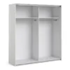 VERONA Sliding Wardrobe 180cm in White with White Doors and 2 Shelves - Image 2