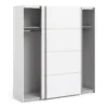 VERONA Sliding Wardrobe 180cm in White with White Doors and 2 Shelves - Image 10