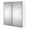 VERONA Sliding Wardrobe 180cm in White with 1 Mirror Doors and 2 Shelves - Image 11