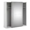 VERONA Sliding Wardrobe 180cm in White with 1 Mirror Doors and 2 Shelves - Image 10