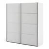 VERONA Sliding Wardrobe 180cm in White with White Doors and 5 Shelves - Image 11
