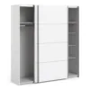 VERONA Sliding Wardrobe 180cm in White with White Doors and 5 Shelves - Image 10