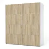 VERONA Sliding Wardrobe 180cm in White with Oak Doors and 5 Shelves - Image 11