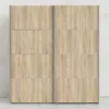 VERONA Sliding Wardrobe 180cm in White with Oak Doors and 5 Shelves - Image 9