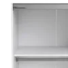 VERONA Sliding Wardrobe 180cm in White with White and Mirror Doors, 2 Shelves - Image 4