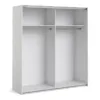 VERONA Sliding Wardrobe 180cm in White with White and Mirror Doors, 2 Shelves - Image 2