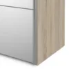 VERONA Sliding Wardrobe 180cm in White with Oak and Mirror Doors, 2 Shelves - Image 6