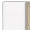 VERONA Sliding Wardrobe 180cm in White with White and Oak Doors, 5 Shelves - Image 8
