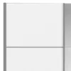 VERONA Sliding Wardrobe 180cm in White with White and Mirror Doors, 5 Shelves - Image 8