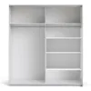 VERONA Sliding Wardrobe 180cm in White with Oak and Mirror Doors, 5 Shelves - Image 2