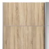 VERONA Sliding Wardrobe 180cm in White with Oak and Mirror Doors, 5 Shelves - Image 7