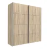 VERONA Sliding Wardrobe 180cm in Oak with Oak Doors and 2 Shelves