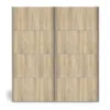 VERONA Sliding Wardrobe 180cm in Oak with Oak Doors and 2 Shelves - Image 13