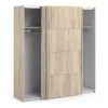 VERONA Sliding Wardrobe 180cm in Oak with Oak Doors and 2 Shelves - Image 11