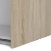 VERONA Sliding Wardrobe 180cm in Oak with White and Mirror Doors, 2 Shelves - Image 3
