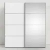 VERONA Sliding Wardrobe 180cm in Oak with White and Mirror Doors, 2 Shelves - Image 8