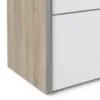 VERONA Sliding Wardrobe 180cm in Oak with White and Mirror Doors, 2 Shelves - Image 5