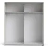 VERONA Sliding Wardrobe 180cm in Oak with Oak and |Mirror Doors, 2 Shelves - Image 2