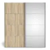 VERONA Sliding Wardrobe 180cm in Oak with Oak and |Mirror Doors, 2 Shelves - Image 11