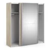VERONA Sliding Wardrobe 180cm in Oak with Oak and |Mirror Doors, 2 Shelves - Image 10